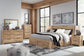 Hyanna Queen Panel Storage Bed with 1 Under Bed Storage Drawer, Dresser, Mirror, Chest and Nightstand