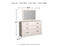 Stelsie Twin Panel Bed with Mirrored Dresser