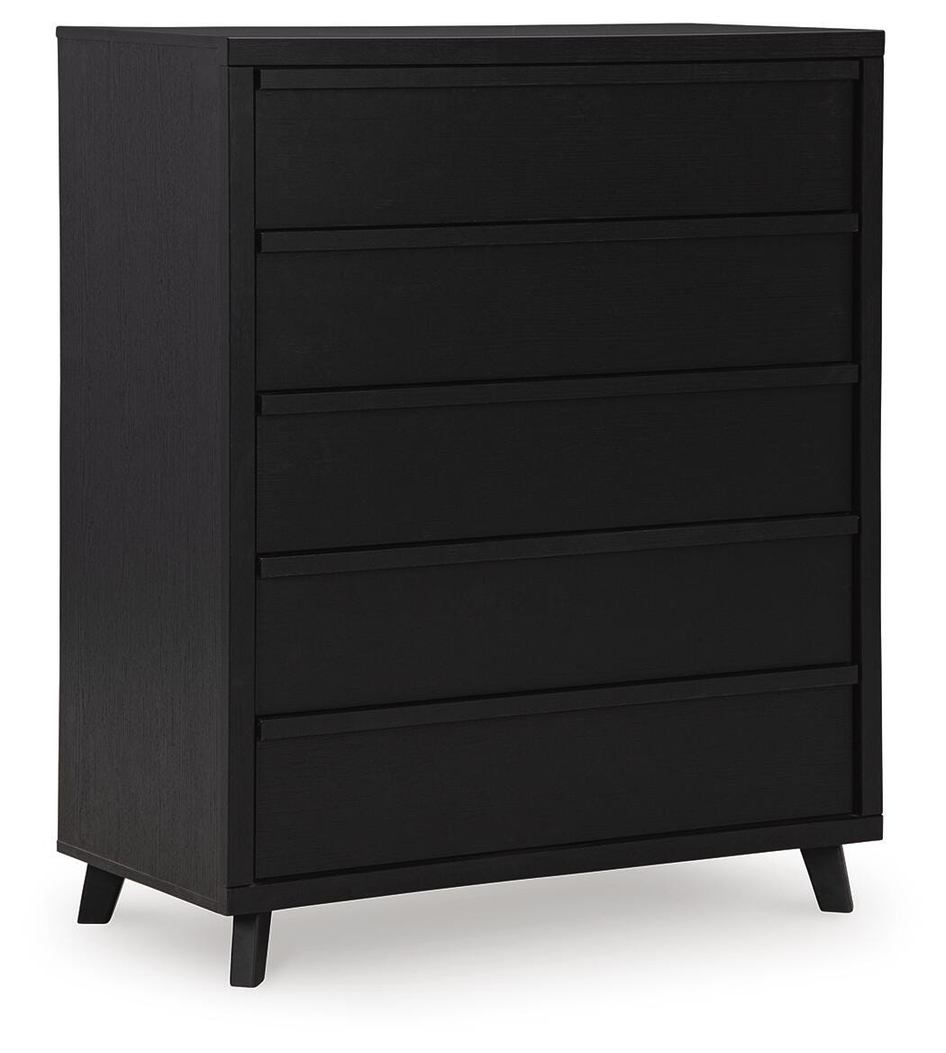 Danziar King Panel Bed, Dresser, Mirror, Chest and Nightstand