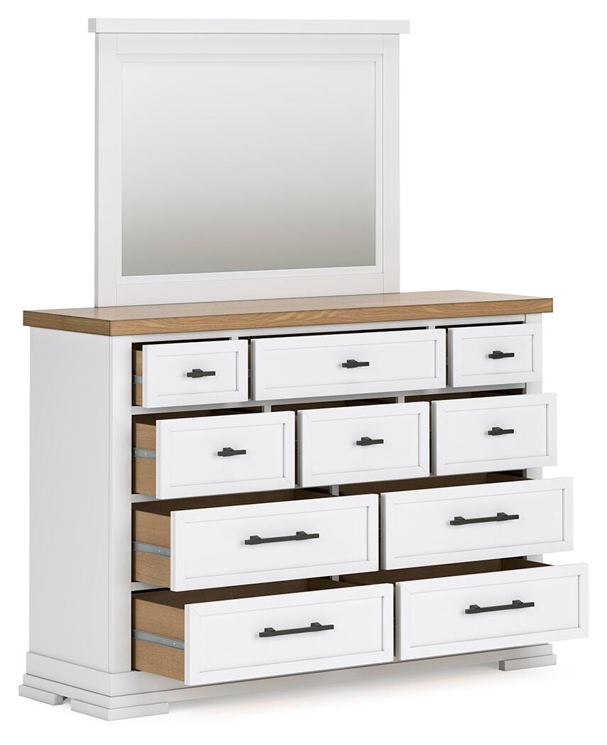 Ashbryn Queen Panel Storage Bed, Dresser, Mirror, Chest and Nightstand