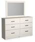 Stelsie Queen Panel Bed with Mirrored Dresser
