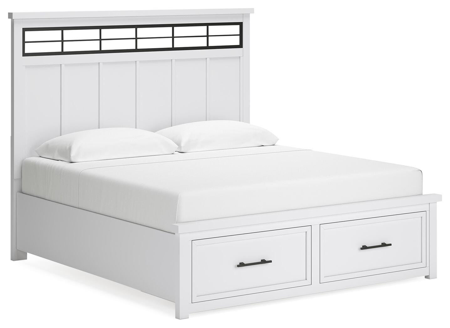 Ashbryn King Panel Storage Bed, Dresser, Mirror and Nightstand