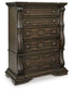 Maylee Queen Upholstered Bed, Dresser, Mirror, Chest and Nightstand