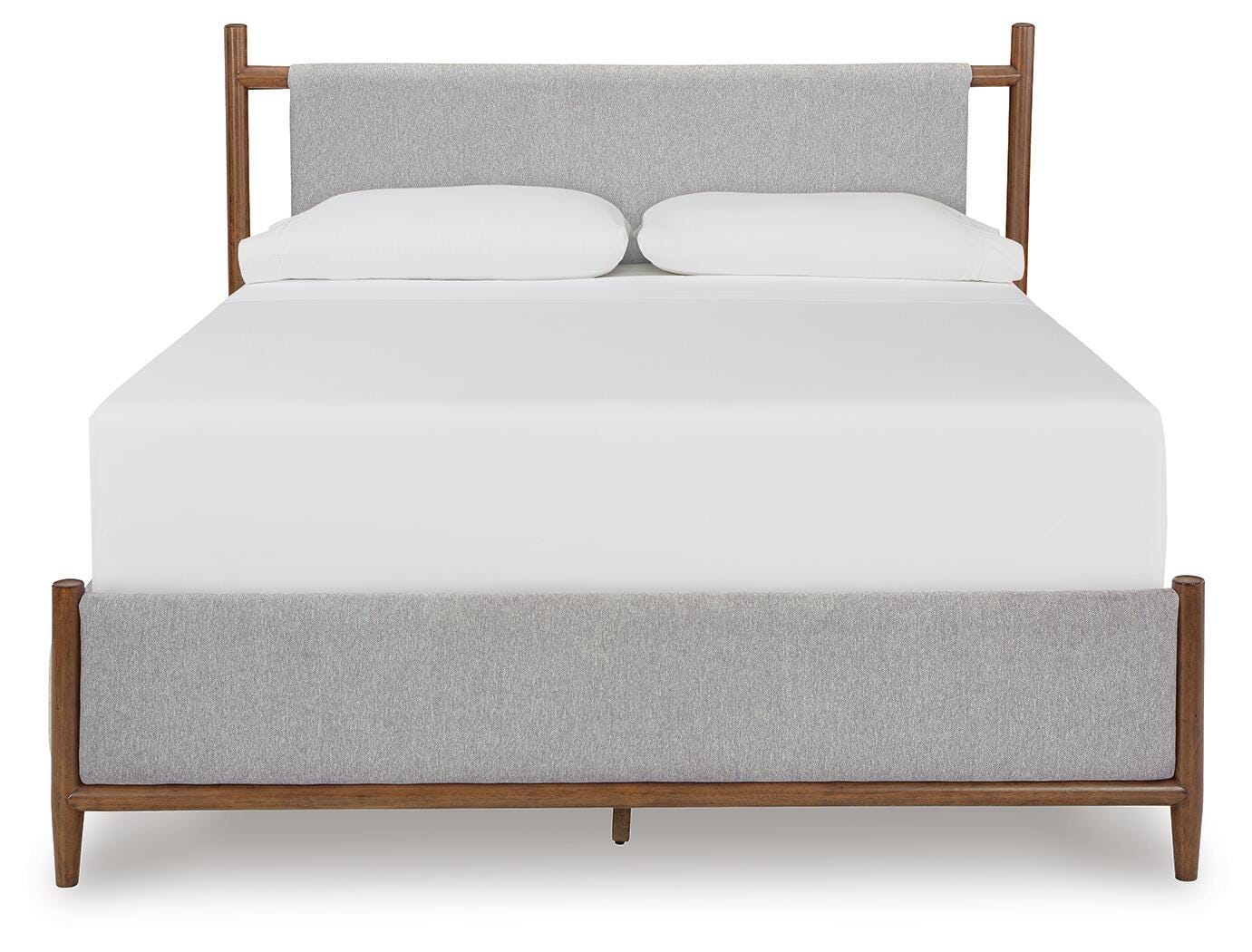 Lyncott California King Upholstered Bed with Mirrored Dresser