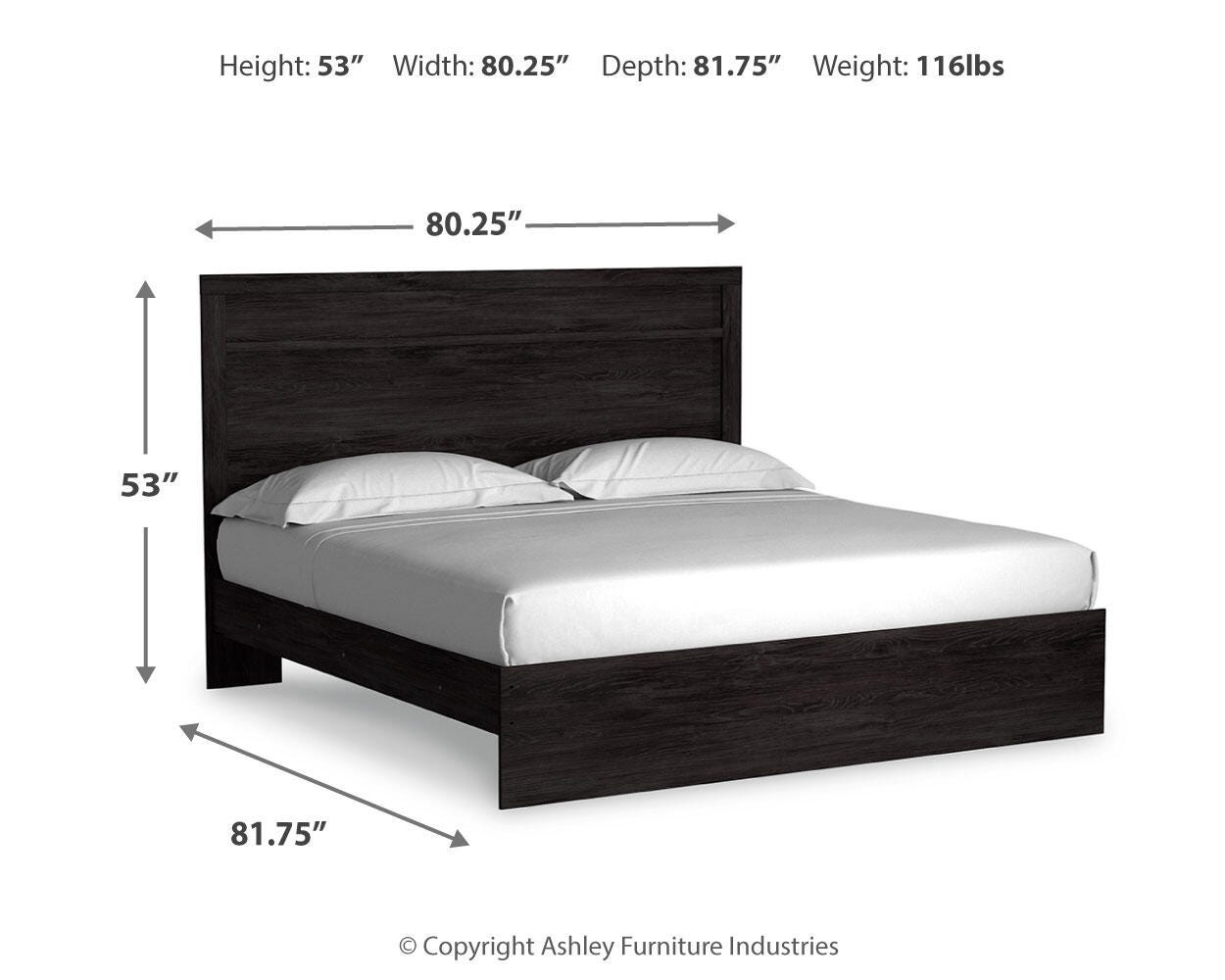 Belachime King Panel Bed with Mirrored Dresser
