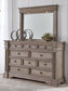 Blairhurst King Panel Bed with Mirrored Dresser and Nightstand