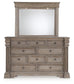Blairhurst California King Panel Bed, Dresser, Mirror, Chest and Nightstand