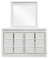 Chalanna Queen Upholstered Storage Bed with Mirrored Dresser