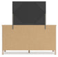 Cadmori Queen Upholstered Panel Bed with Mirrored Dresser