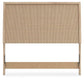 Cielden Full Upholstered Panel Bed with Mirrored Dresser, Chest and Nightstand