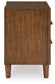 Lyncott Queen Upholstered Bed with Mirrored Dresser and Nightstand