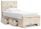 Lawroy Twin Panel Bed with Storage, Dresser, Mirror, Chest and Nightstand