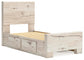 Lawroy Twin Panel Bed with Storage, Dresser, Mirror and Nightstand
