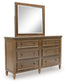 Sturlayne Queen Upholstered Panel Bed, Dresser, Mirror, Chest and Nightstand