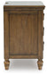 Sturlayne California King Upholstered Panel Bed, Dresser, Mirror, Chest and Nightstand