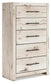 Lawroy Queen Panel Bed with Storage, Dresser, Mirror, Chest and Nightstand