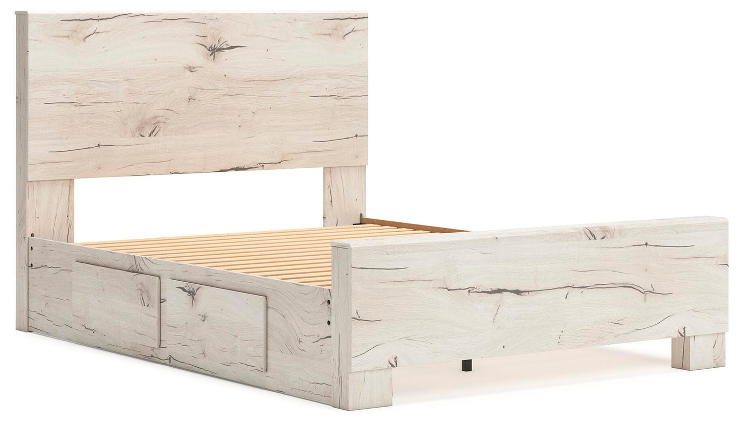 Lawroy Queen Panel Bed with Storage, Dresser, Mirror and Nightstand