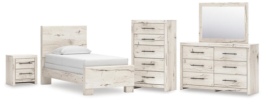 Lawroy Twin Panel Bed, Dresser, Mirror, Chest and Nightstand