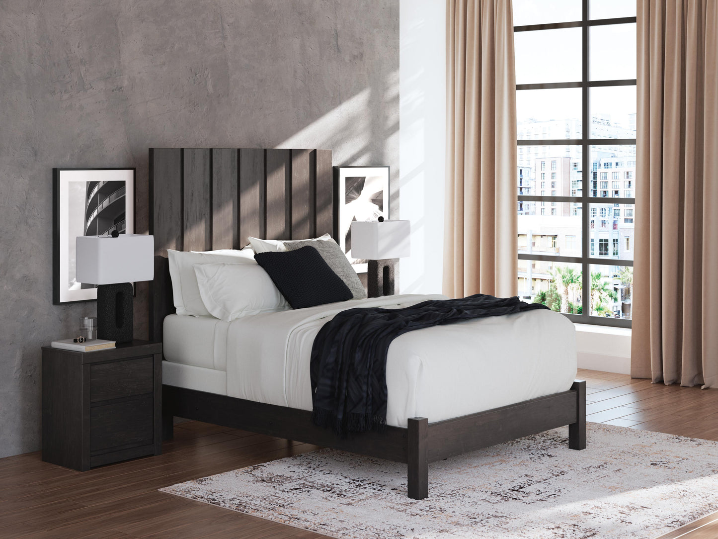 Fraluna Queen Panel Bed, Dresser, Mirror, Chest and Nightstand