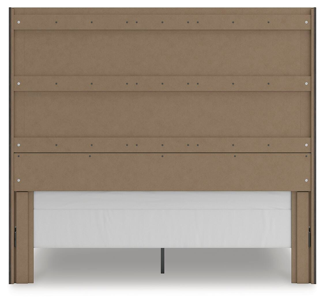 Fraluna King Panel Storage Bed, Dresser, Mirror, Chest and Nightstand