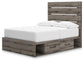 Graystorm Full Panel Bed with Storage, Dresser, Mirror, Chest and Nightstand