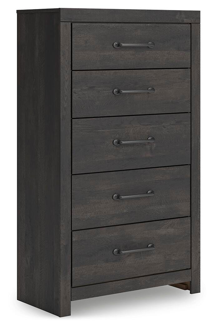 Hollivern Twin Panel Bed, Dresser, Mirror, Chest and Nightstand