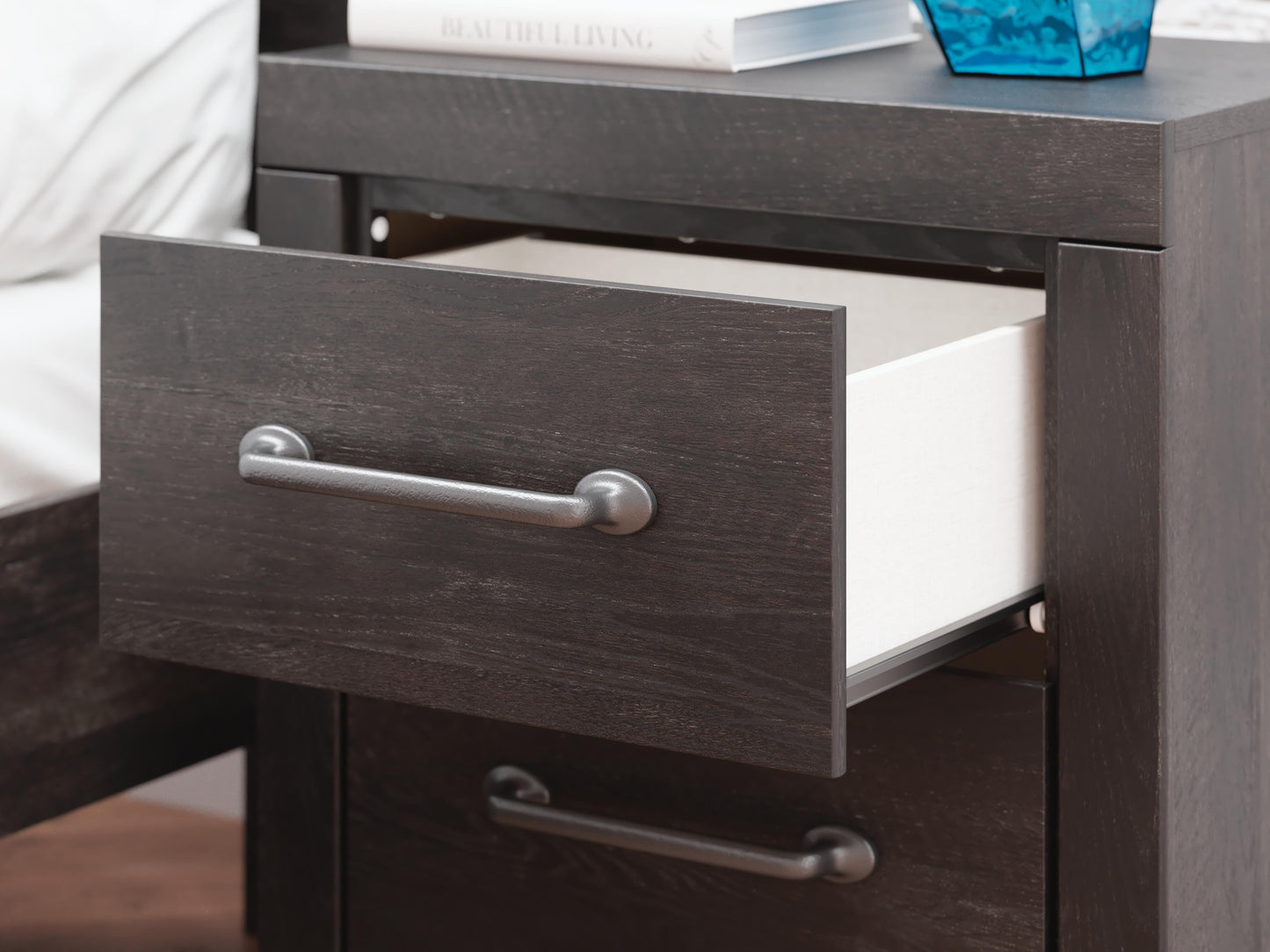 Hollivern Full Panel Storage Bed, Dresser, Mirror and Nightstand