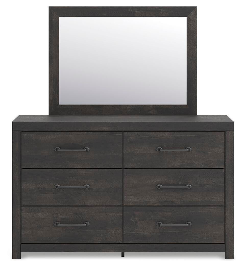 Hollivern Full Panel Storage Bed, Dresser and Mirror