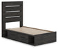 Hollivern Twin Panel Storage Bed, Dresser, Mirror, Chest and Nightstand
