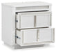 Chalanna California King Upholstered Storage Bed, Dresser, Mirror and Nightstand