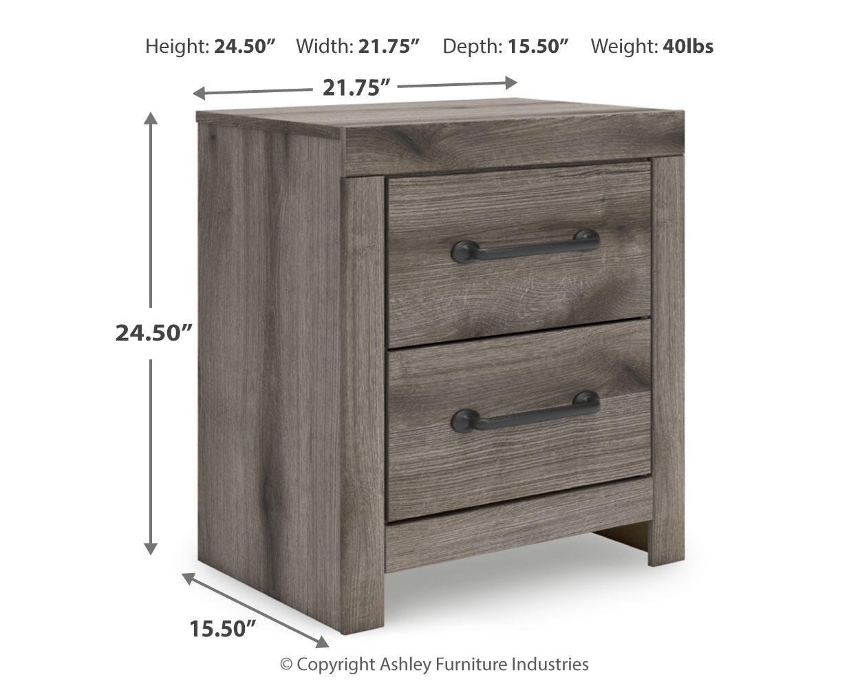Graystorm Full Panel Storage Bed, Dresser, Mirror and Nightstand