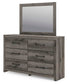 Graystorm Twin Panel Bed with Storage, Dresser and Mirror