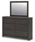 Fraluna King Panel Storage Bed, Dresser, Mirror and Nightstand