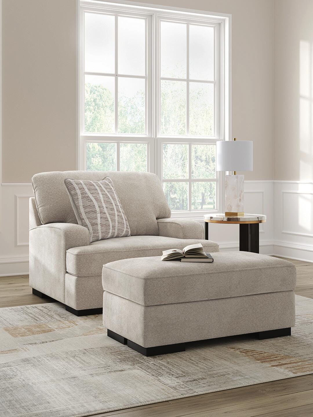 High Profile Chair and Ottoman