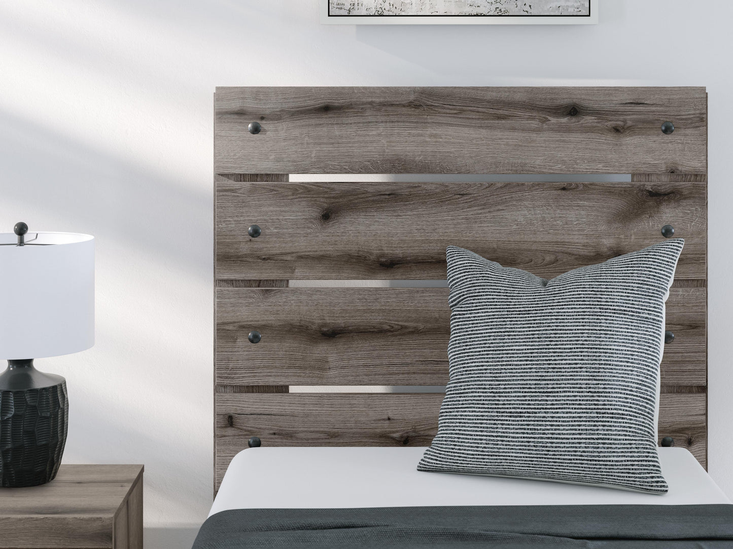 Graystorm Twin Panel Bed, Dresser, Mirror and Nightstand