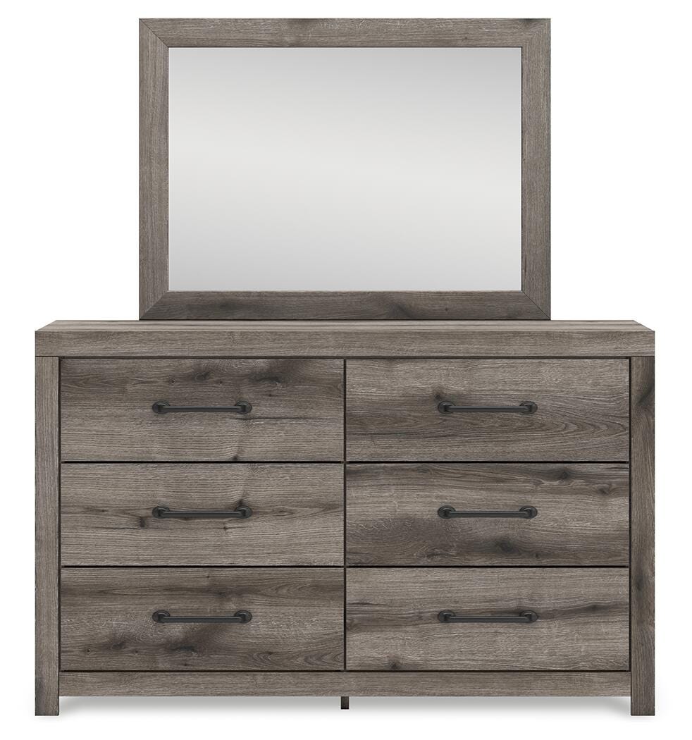 Graystorm King Panel Bed, Dresser and Mirror