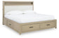 Calmoro California King Bookcase Bed with Mirrored Dresser