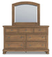 Feddinger California King Panel Bed with Mirrored Dresser