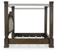 Maylee King Canopy Bed, Dresser, Mirror, Chest and Nightstand