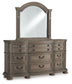 Ardenfield Queen Upholstered Sleigh Bed, Dresser, Mirror and Nightstand