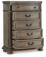 Ardenfield Queen Upholstered Sleigh Bed, Dresser, Mirror, Chest and Nightstand