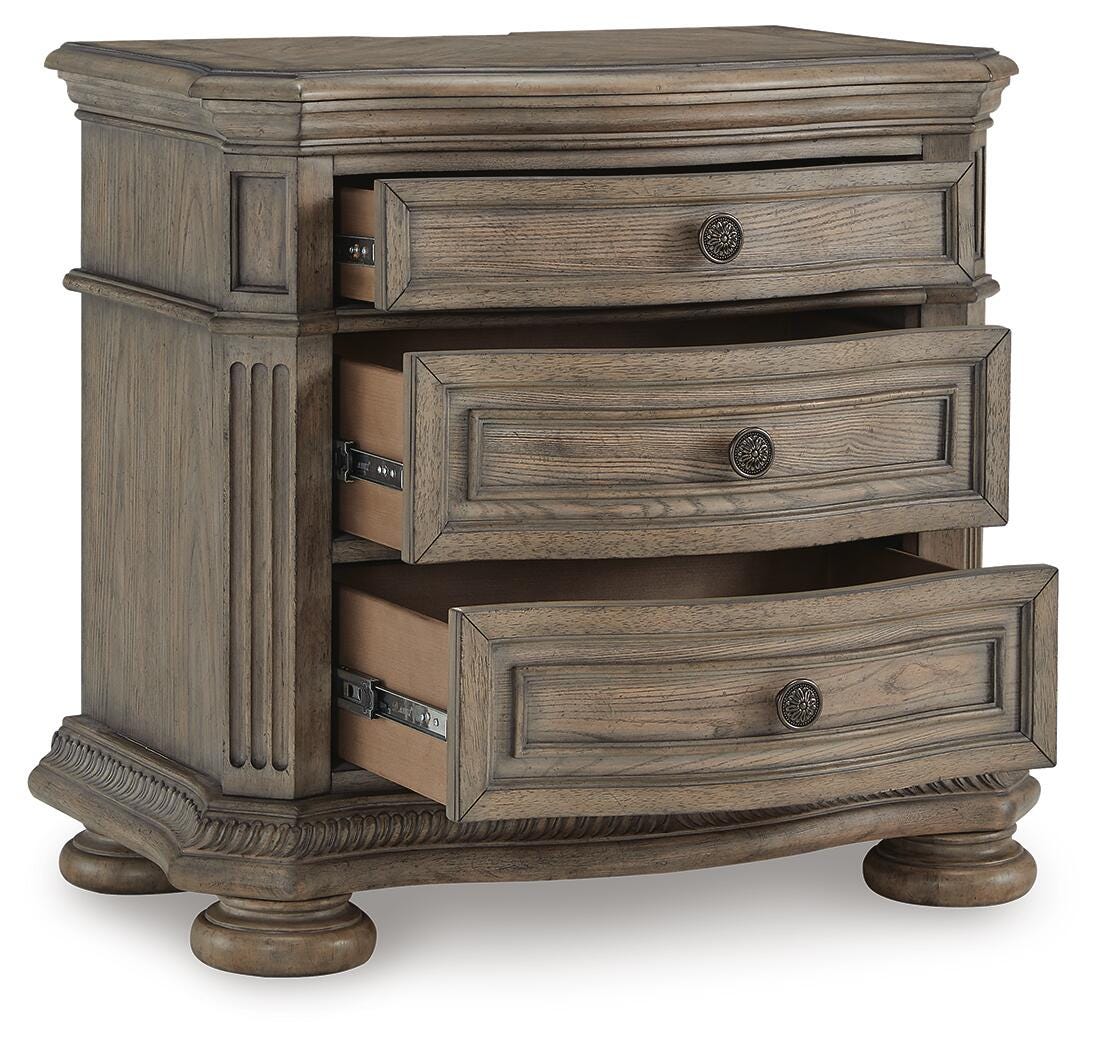 Ardenfield King Upholstered Sleigh Bed, Dresser, Mirror, Chest and Nightstand
