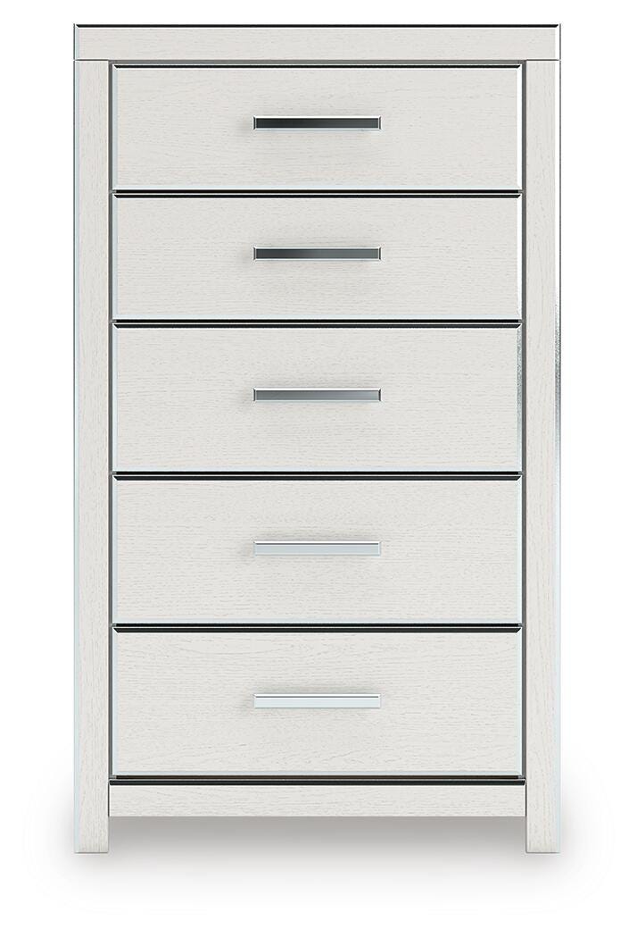 Zuraleus King Upholstered Panel Platform Storage Bed, Dresser, Mirror, Chest and Nightstand