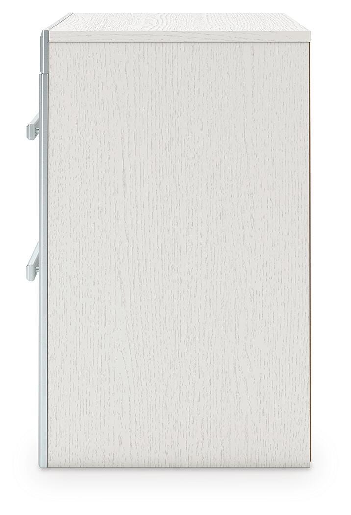 Zuraleus King Upholstered Panel Platform Storage Bed, Dresser, Mirror and Nightstand