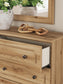 Aleaport King Panel Bed with Mirrored Dresser and Nightstand