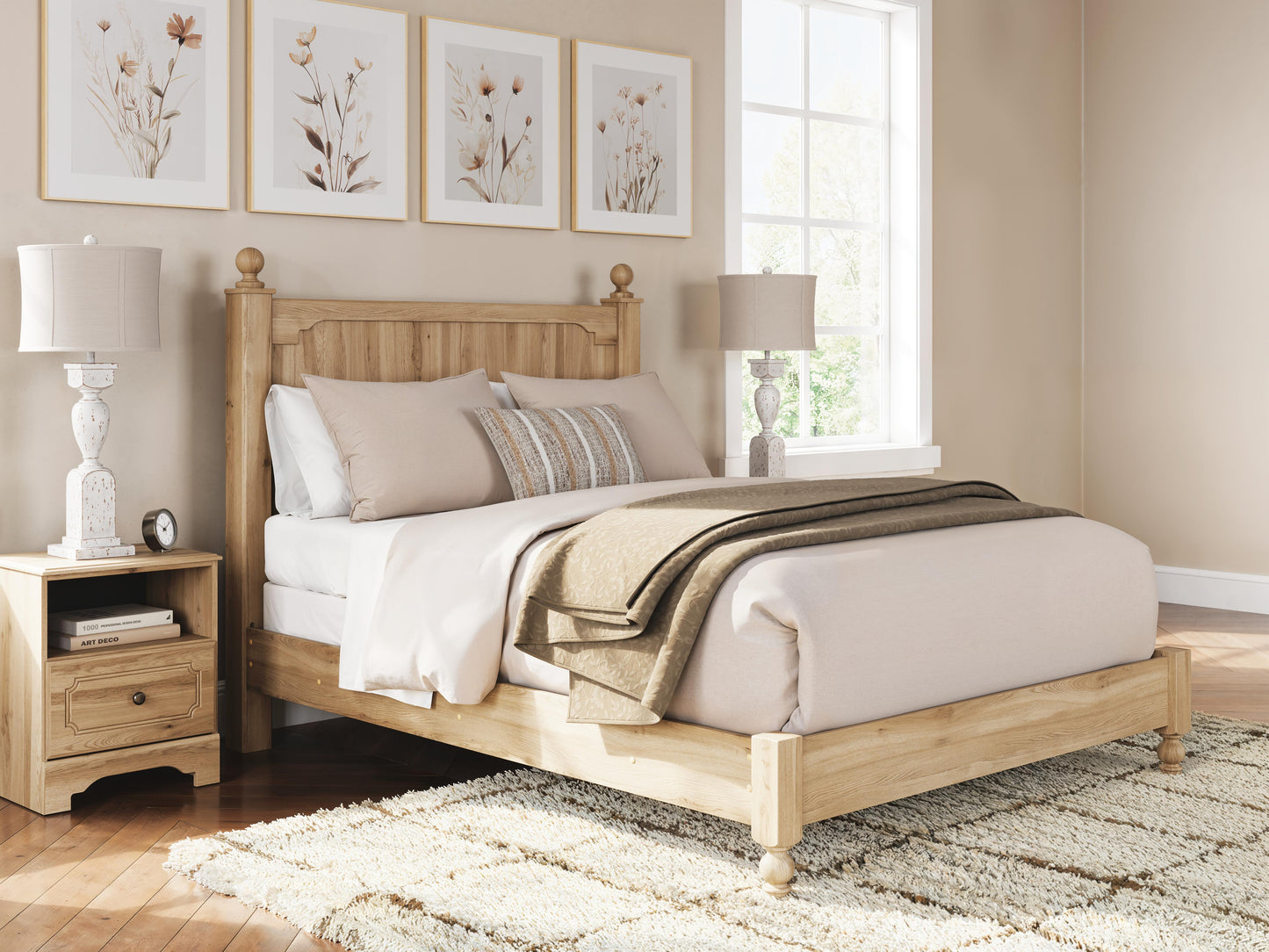 Aleaport Queen Panel Bed with Mirrored Dresser and Nightstand