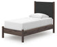 Pamytta Twin Upholstered Panel Platform Bed, Dresser, Mirror and Nightstand