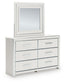 Zuraleus Queen Upholstered Panel Platform Storage Bed, Dresser, Mirror and Nightstand