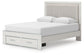 Zuraleus Queen Upholstered Panel Platform Storage Bed, Dresser and Mirror