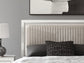Zuraleus Queen Upholstered Panel Platform Storage Bed, Dresser and Mirror